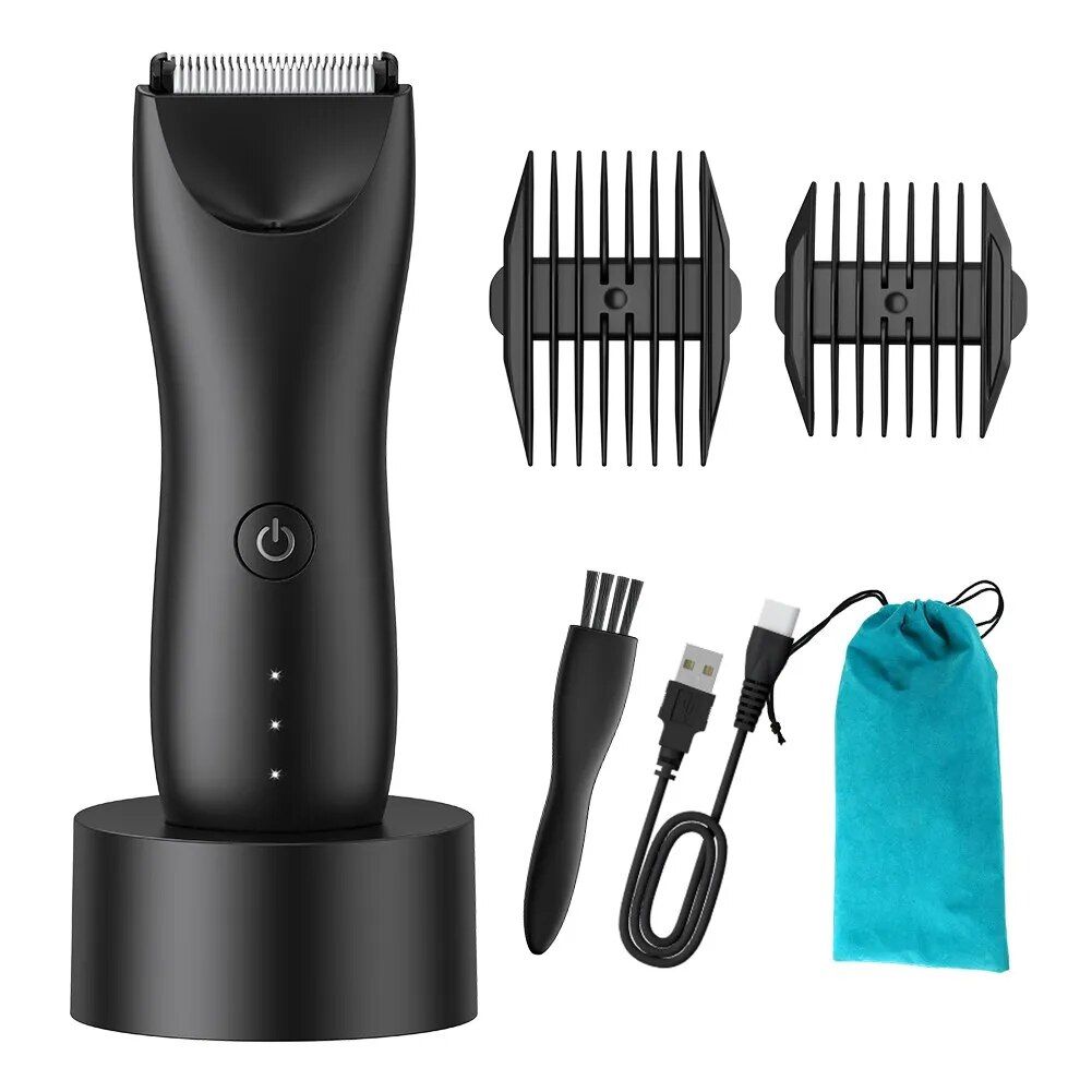 all in one waterproof, rechargeable body hair trimmer cordless electric groin and body hair epilator