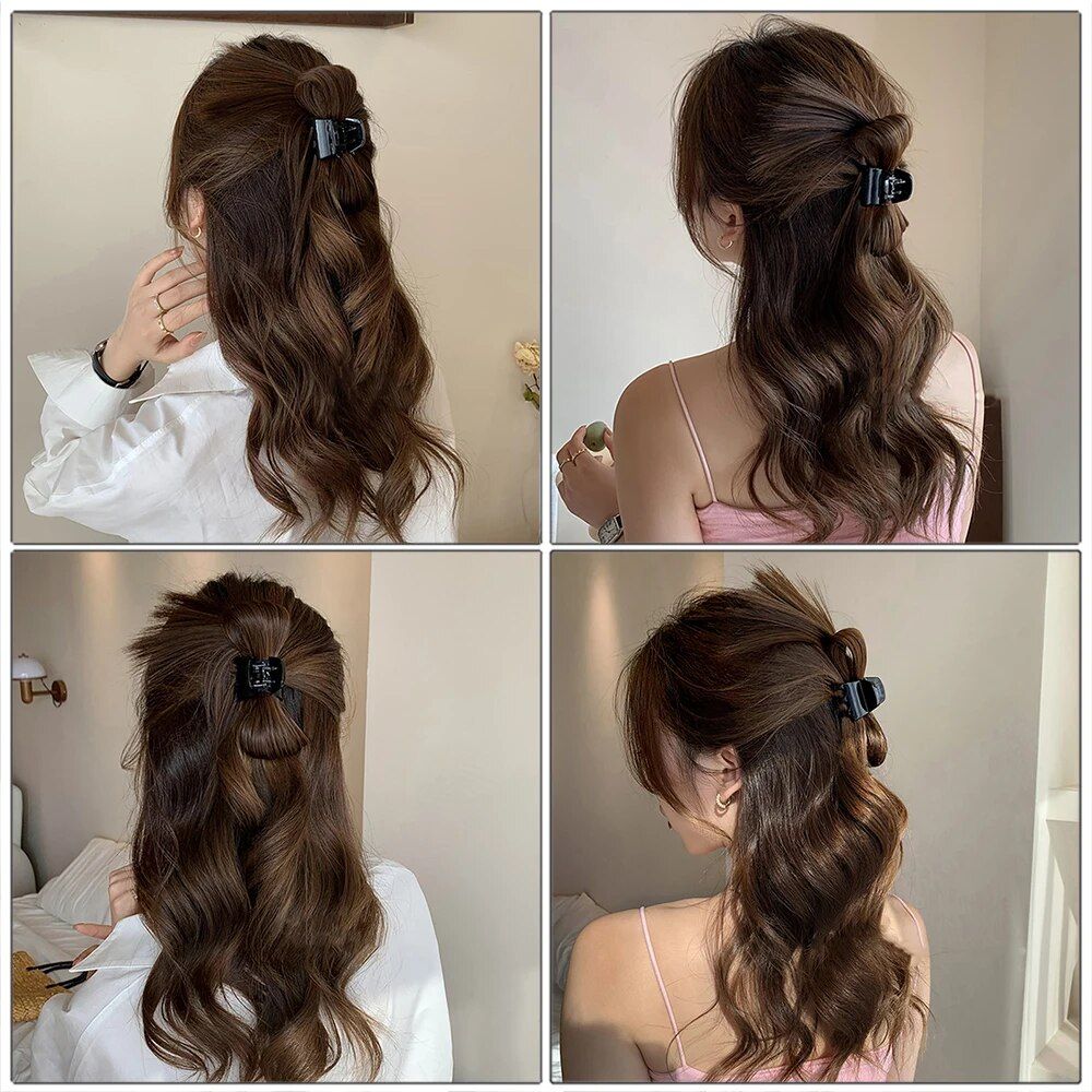 elegant feather shuttlecock hair claw fashionable high ponytail hair clip for women