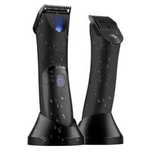electric groin & body hair trimmer rechargeable, ceramic blade, waterproof groomer