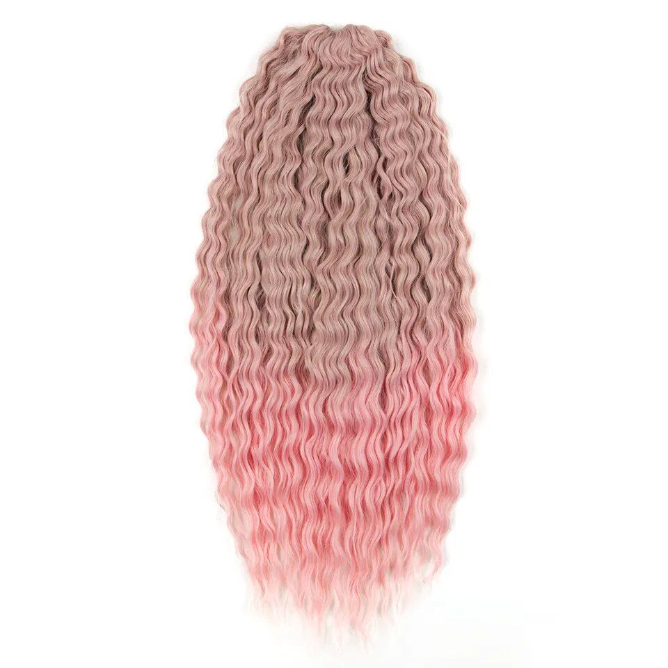 22" ombre deep wave synthetic hair extension water wave twist crochet braiding hair in multiple colors