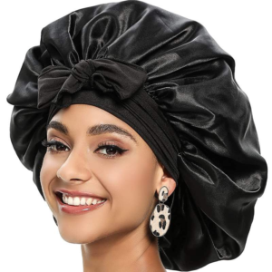 luxurious satin silk night cap for curly & braided hair adjustable & stylish sleeping bonnet