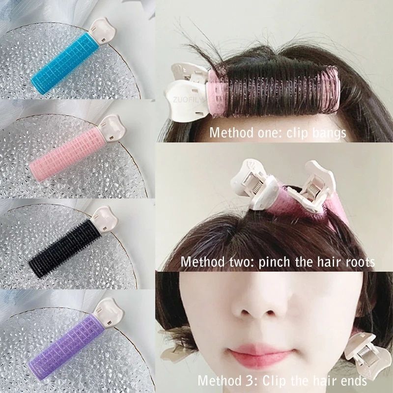 effortless style 2 in 1 hair root fluffy clips and rollers compact, non slip hair styling accessories