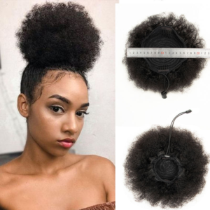 100% brazilian remy human hair afro kinky curly drawstring ponytail