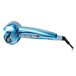 professional automatic hair curling machine with nano titanium steamtech, blue