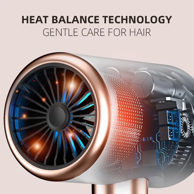 high speed electric turbine hair dryer with constant temperature & low noise