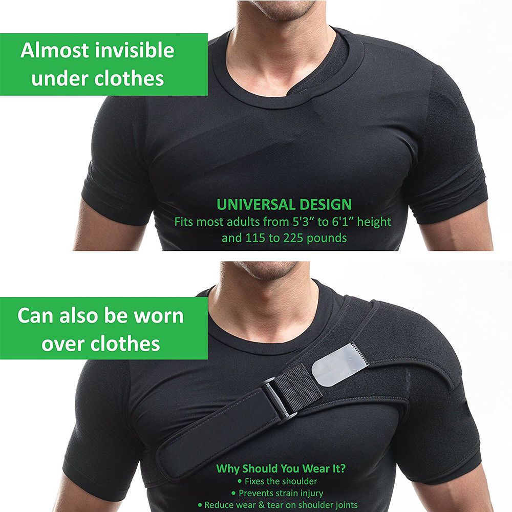 adjustable shoulder support brace for joint pain & injury