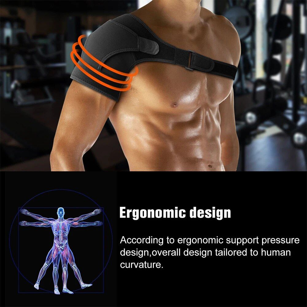 adjustable shoulder support brace for joint pain & injury