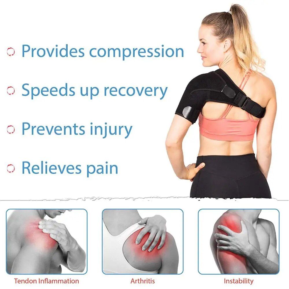 adjustable shoulder support brace for joint pain & injury