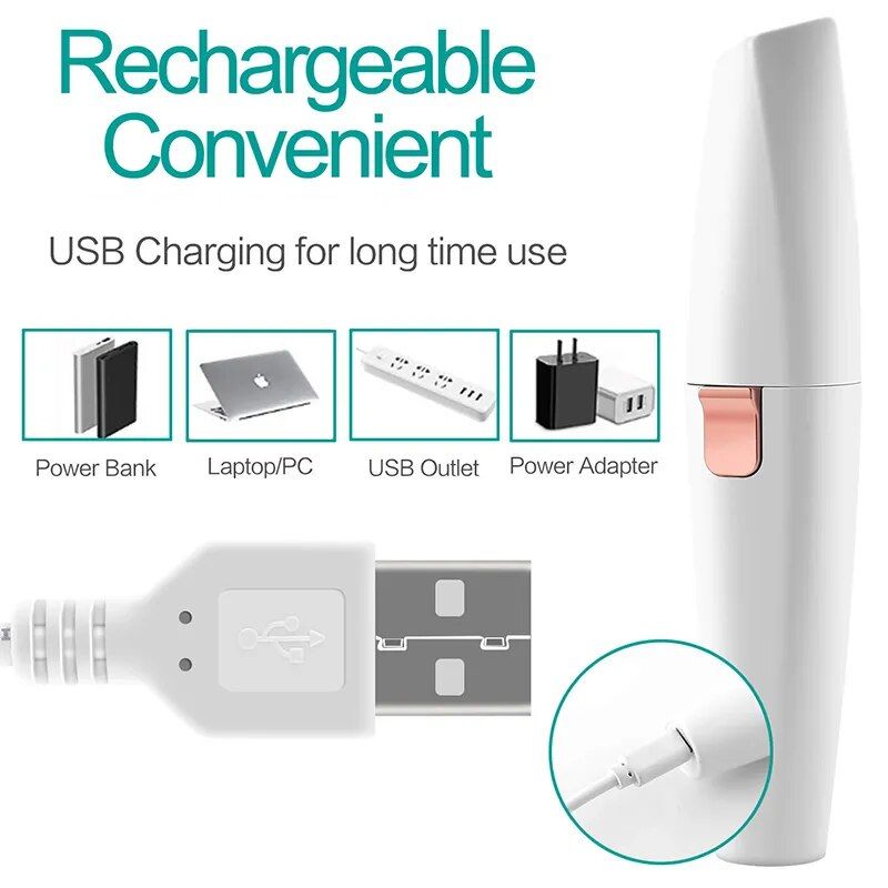 electric 2 in 1 eyebrow trimmer & epilator painless, portable facial hair removal device