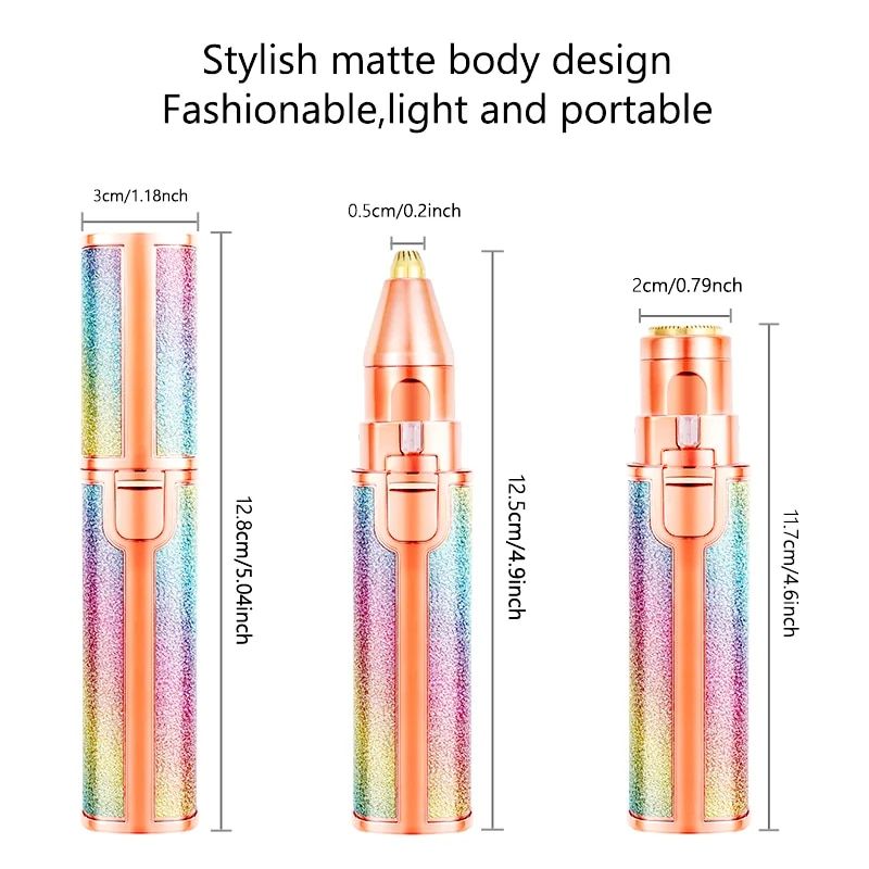 2 in 1 portable lipstick shape electric epilator & eyebrow trimmer