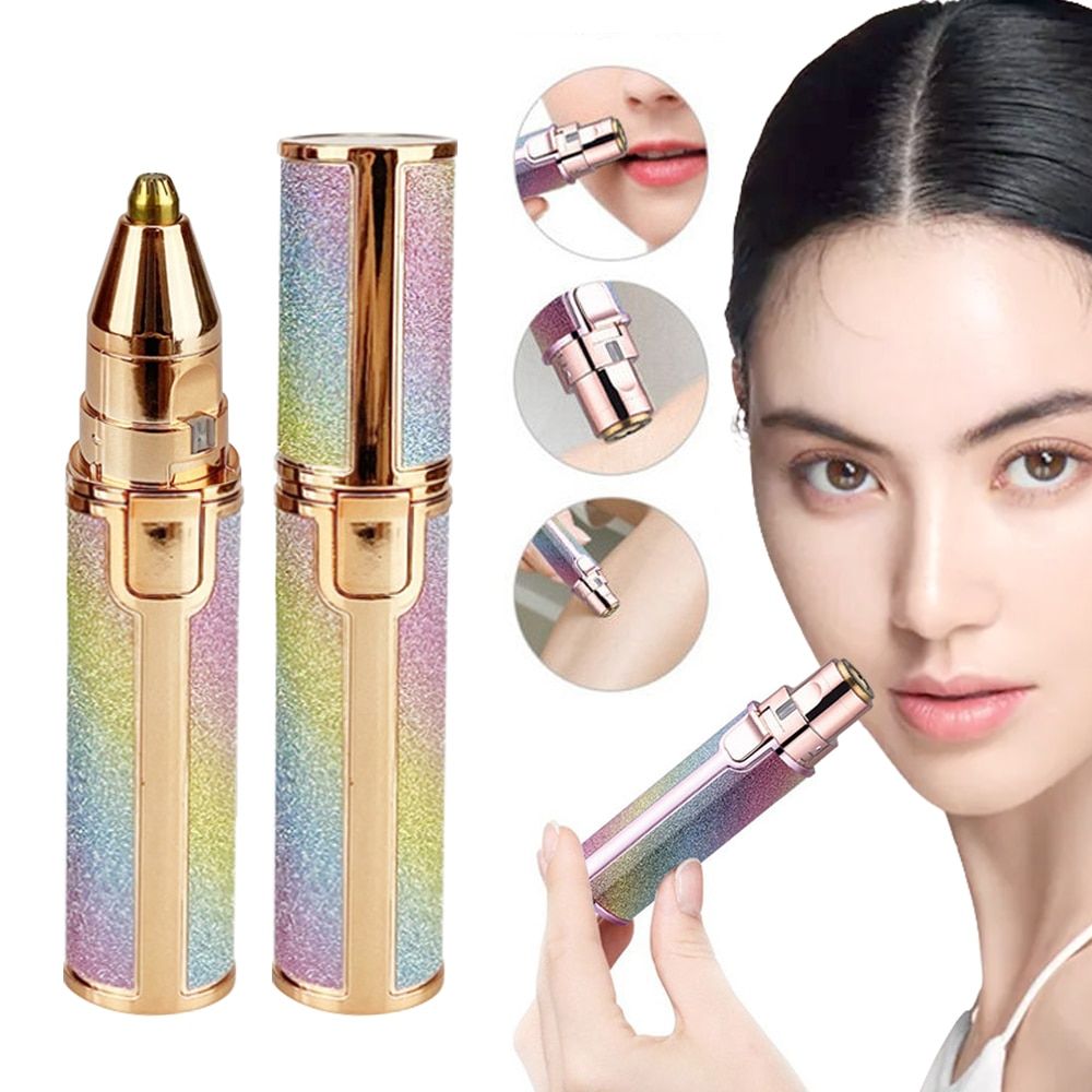 2 in 1 portable lipstick shape electric epilator & eyebrow trimmer