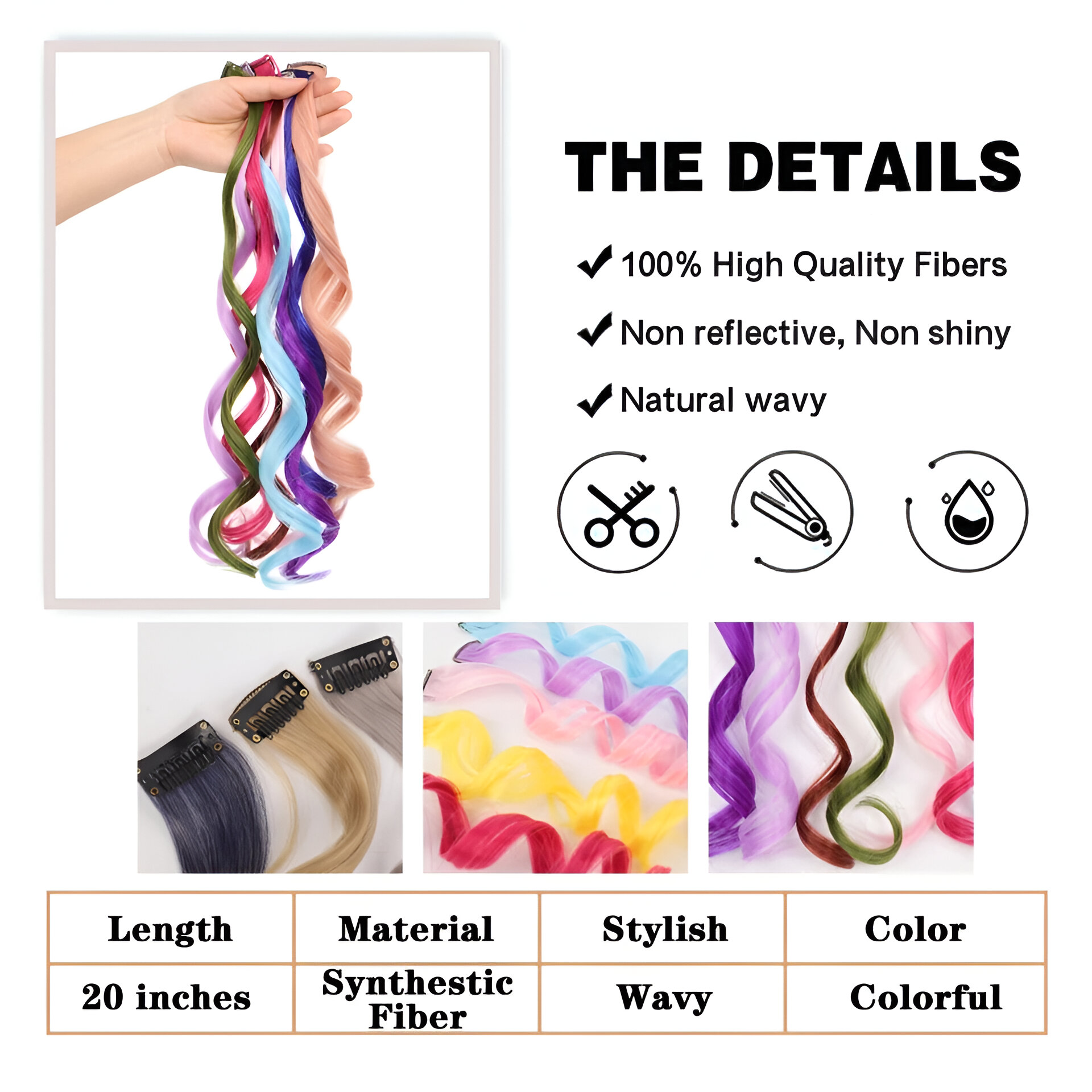 colorful ombre curly clip in hair extensions for vibrant party looks