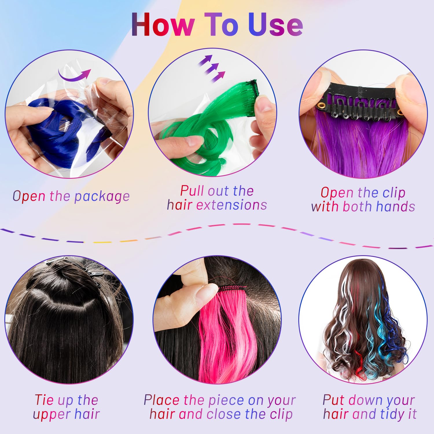 colorful ombre curly clip in hair extensions for vibrant party looks