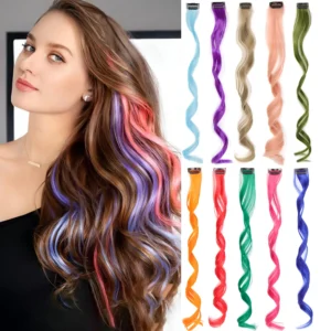 colorful ombre curly clip in hair extensions for vibrant party looks