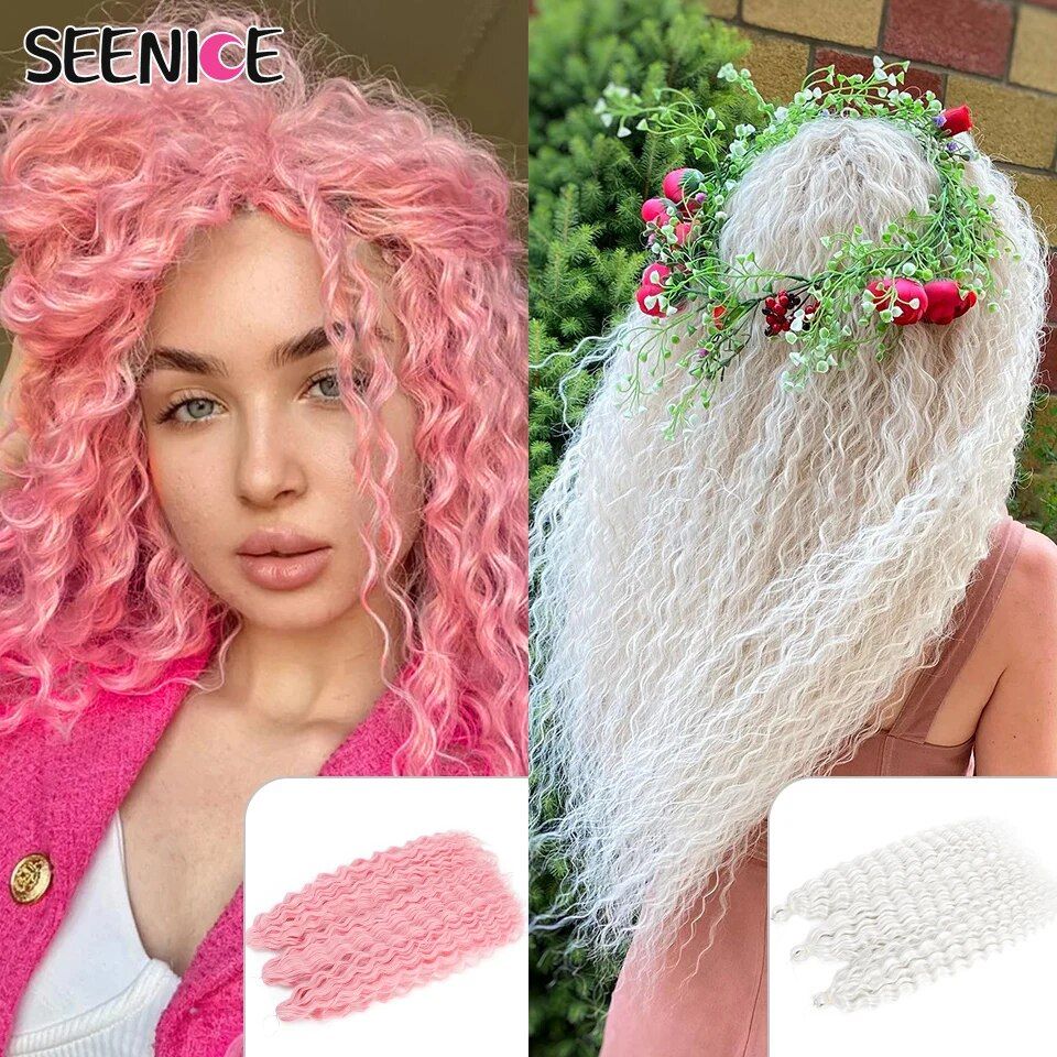 ariel curl water wave crochet hair extensions multi color ombre afro curls