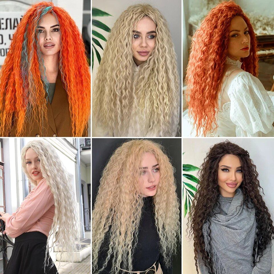 ariel curl water wave crochet hair extensions multi color ombre afro curls