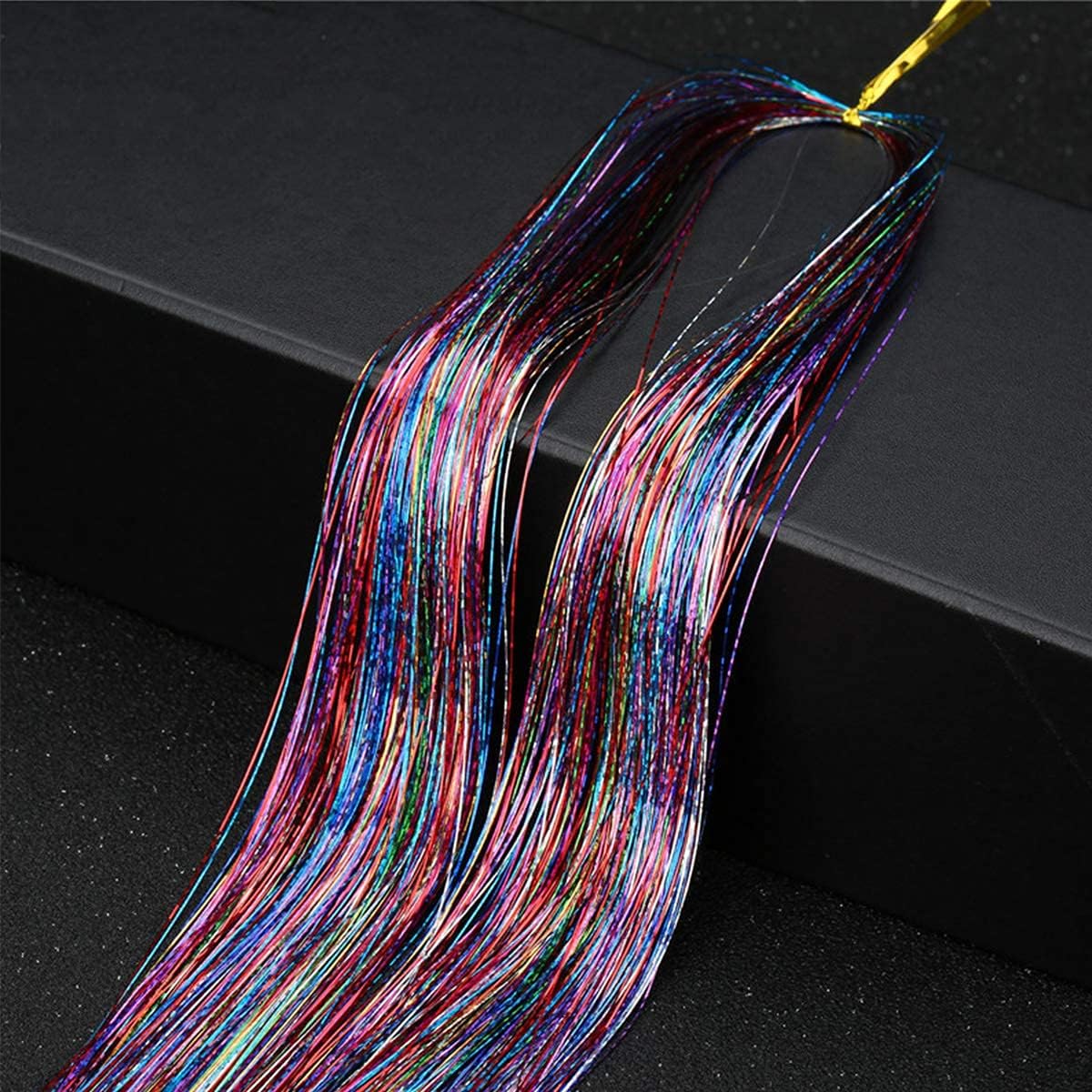 glitter hair extension sparkle kit rainbow shiny tinsel strands for braiding and hair bling