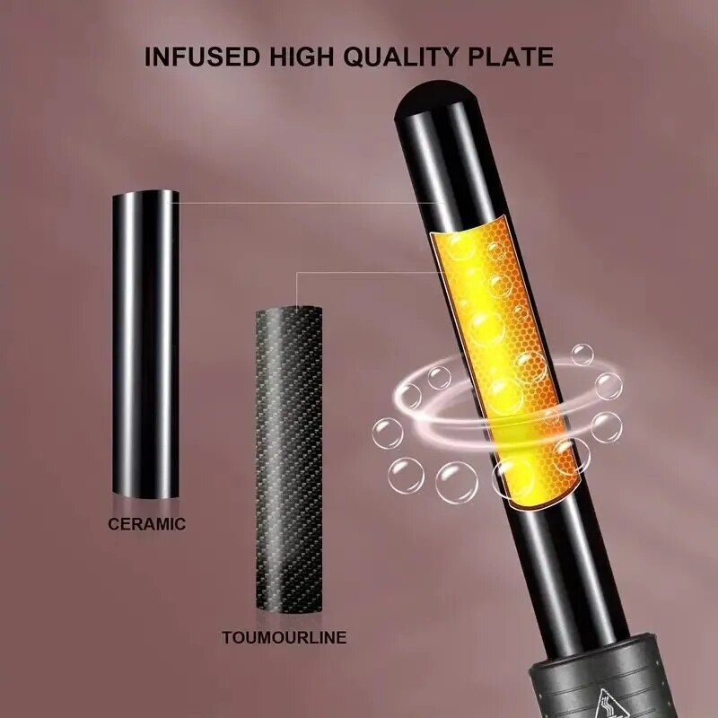 3 in 1 professional hair curling wand with led display & interchangeable barrels