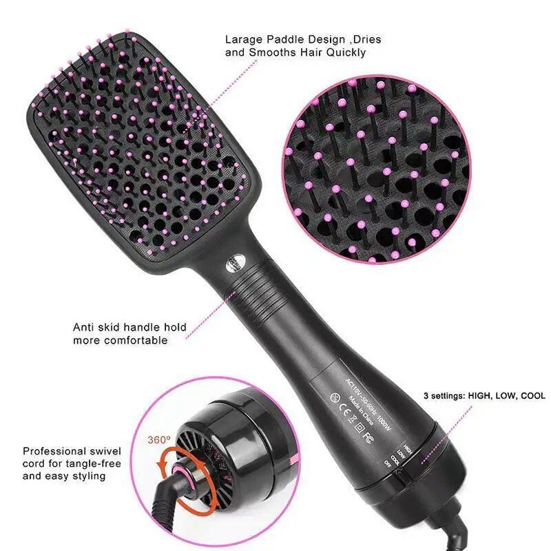 3 in 1 electric hair styler: dryer, straightener & curler combo