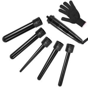 5 in 1 interchangeable curling iron wand set: achieve diverse styles with a single tool