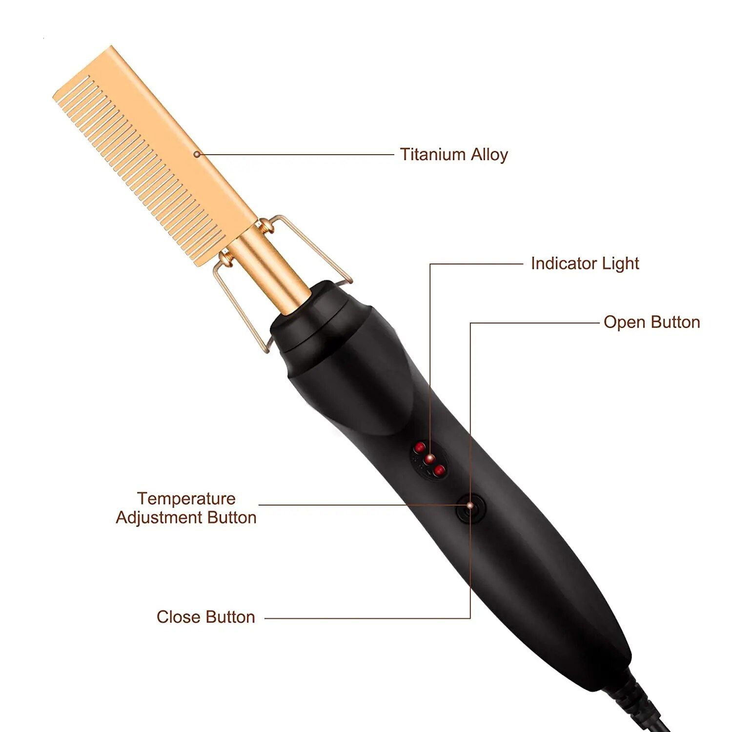 2 in 1 hot comb hair straightener & curling iron