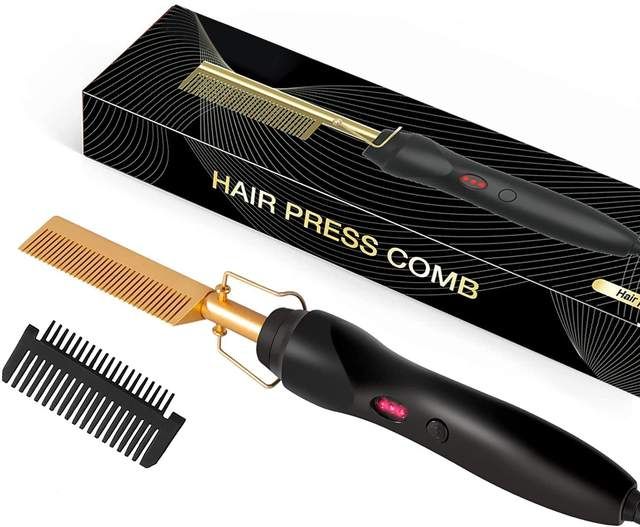 2 in 1 hot comb hair straightener & curling iron