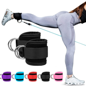 adjustable gym ankle straps with d ring for fitness & strength training