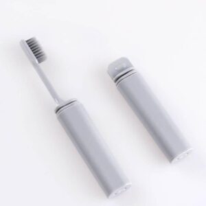 compact bamboo charcoal folding toothbrush ideal for travel, camping & hiking