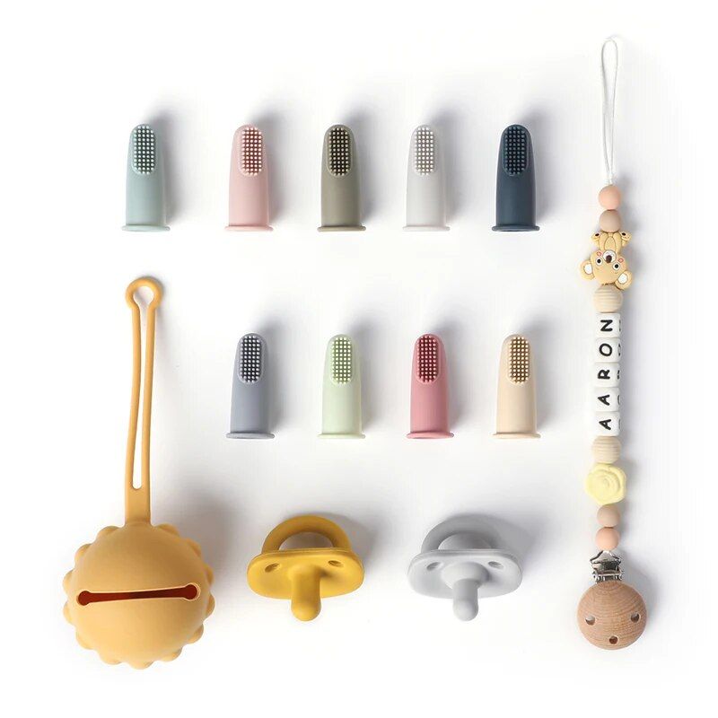 5 piece soft silicone baby finger toothbrush set – gentle teething and oral care for infants