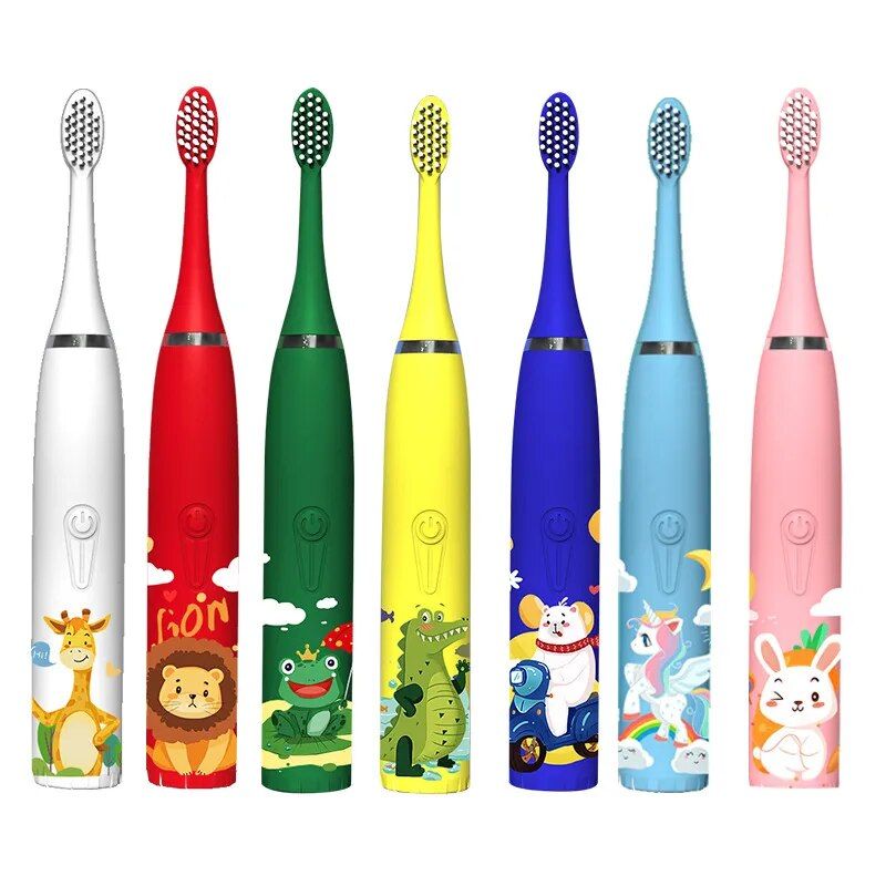 kid friendly sonic electric toothbrush with multiple brush heads & smart timer