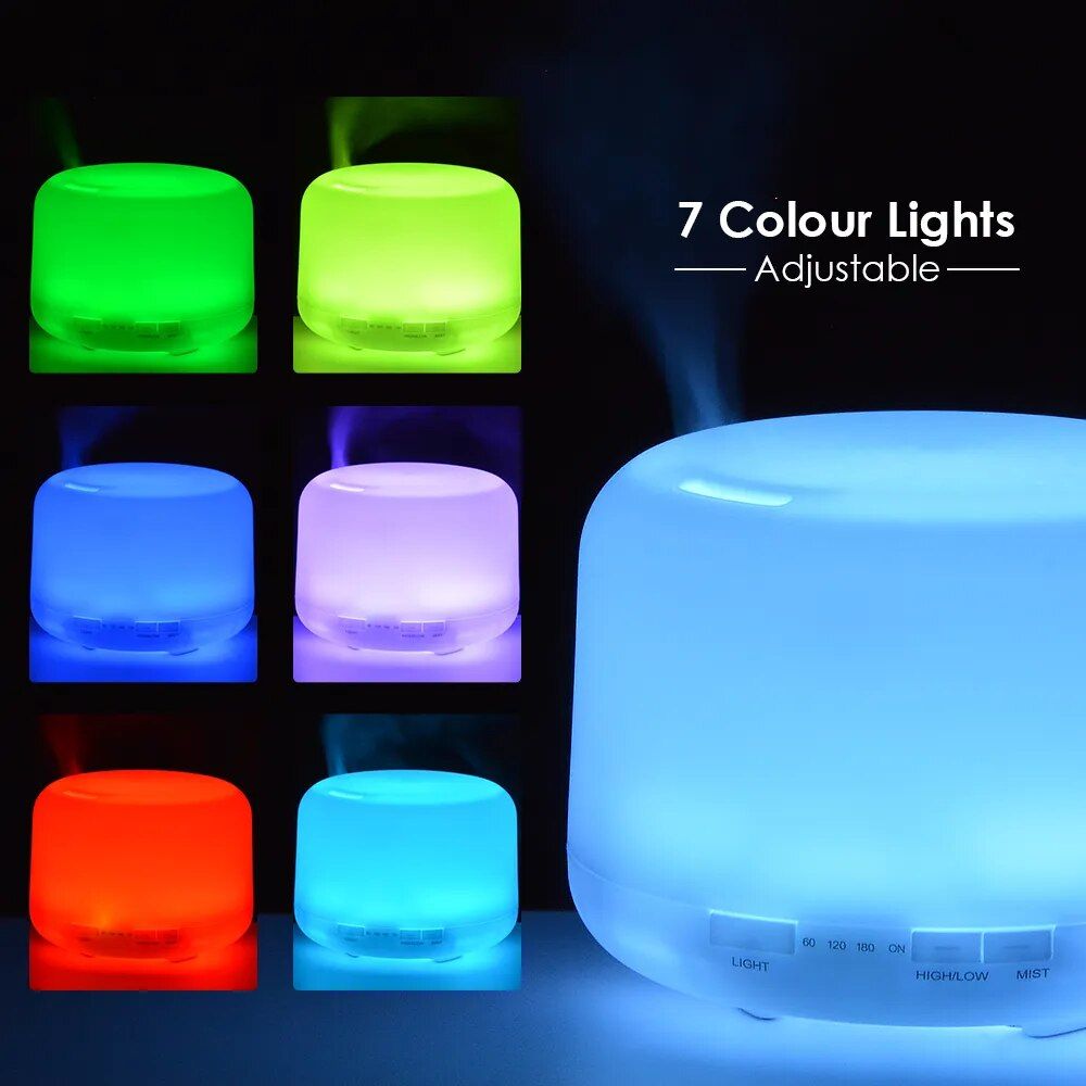 ultrasonic essential oil diffuser with remote control and led lights – 300ml/500ml/1000ml