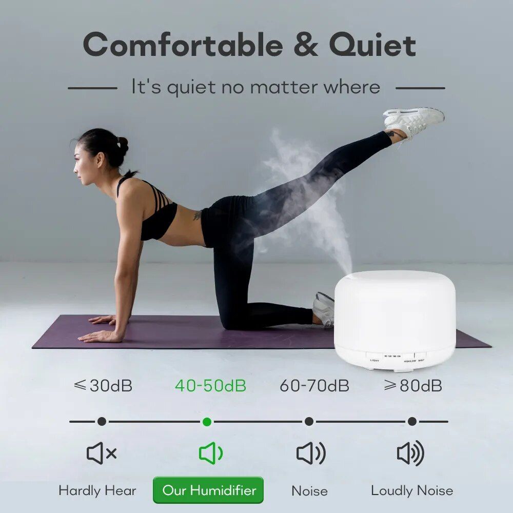 ultrasonic essential oil diffuser with remote control and led lights – 300ml/500ml/1000ml