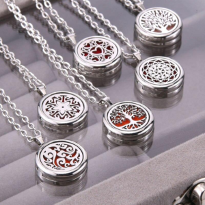 stainless steel essential oil diffuser necklace aromatherapy amulet perfume locket pendant for women