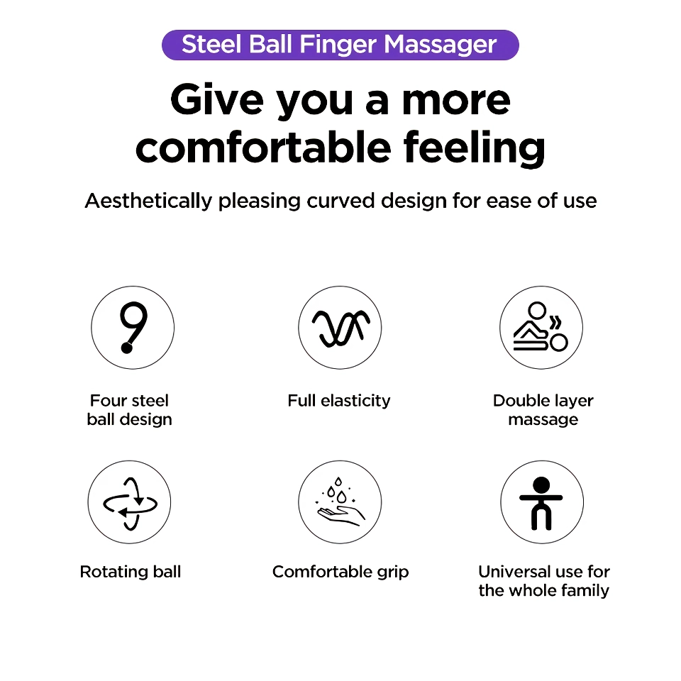 360° rolling finger massager