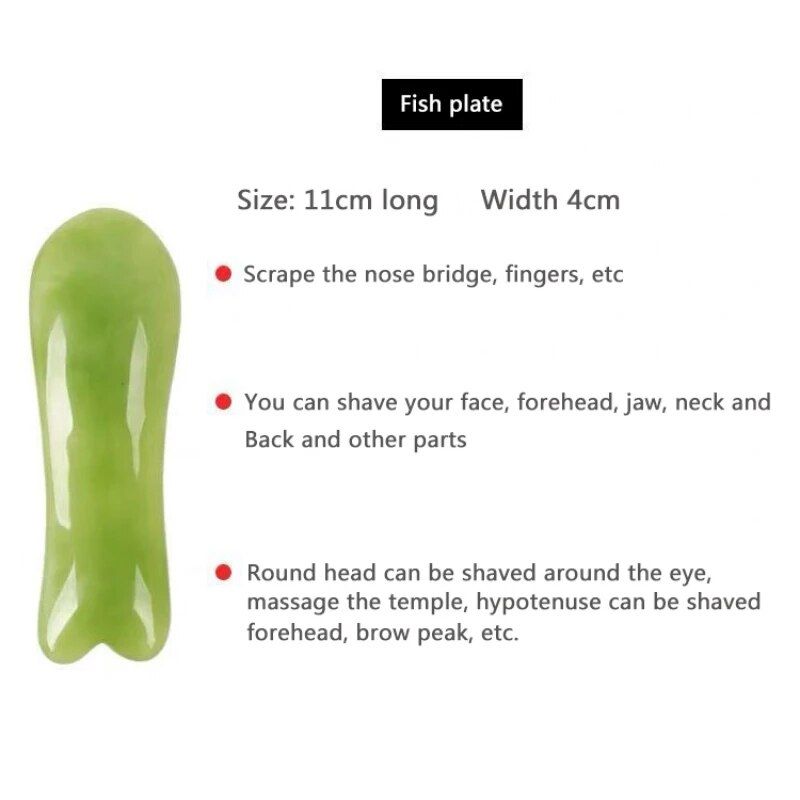 7 piece natural resin gua sha massage set: facial & body acupuncture scraper tools