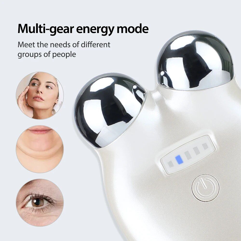 3d microcurrent face roller: skin rejuvenation & lifting massager