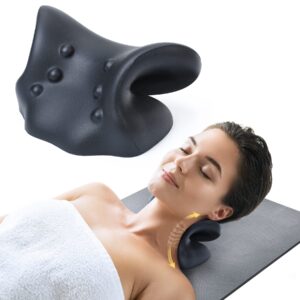 neck & shoulder relaxer: cervical traction pillow for pain relief & spine alignment