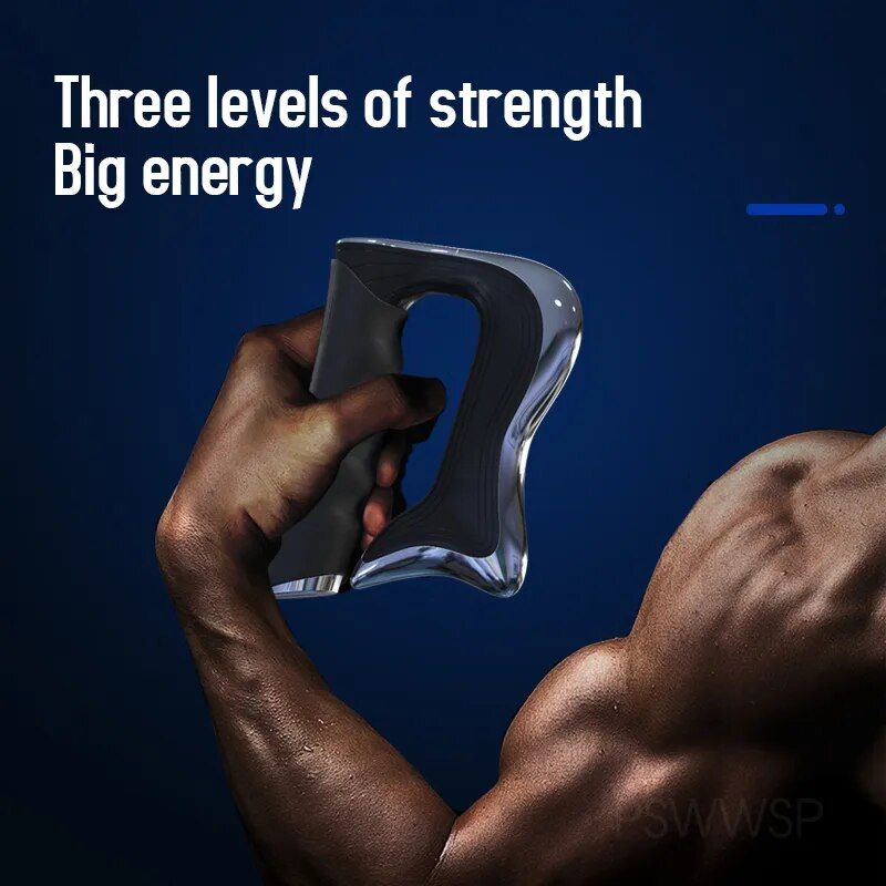 3 speed microcurrent fascia massager gun with gua sha scraping