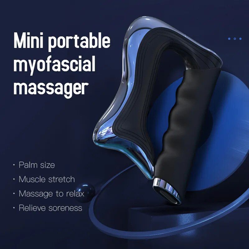 3 speed microcurrent fascia massager gun with gua sha scraping