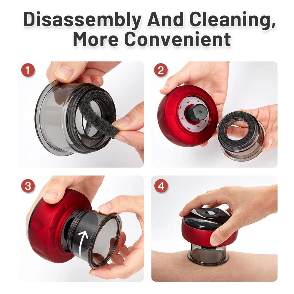 3 in 1 wireless vacuum cupping massage device with red light heating