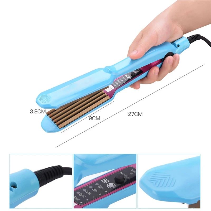 3 barrel ceramic hair crimper & curling iron