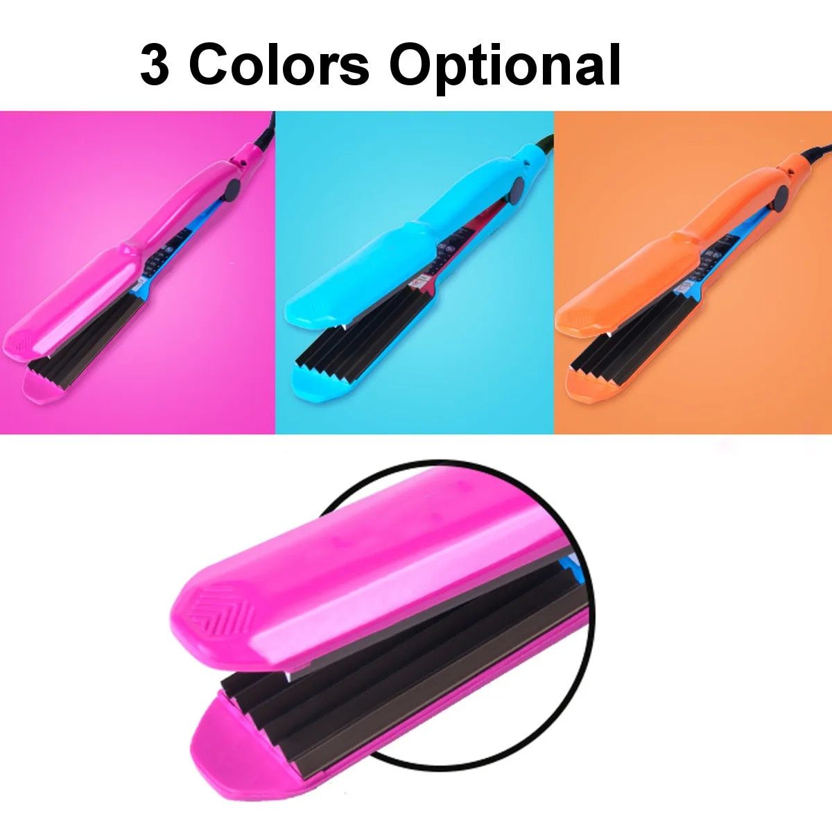 3 barrel ceramic hair crimper & curling iron
