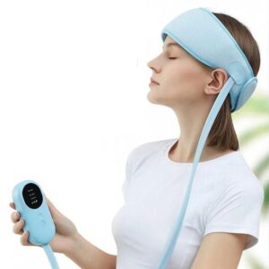 electric head massager with air pressure, hot compress & kneading for migraine and stress relief