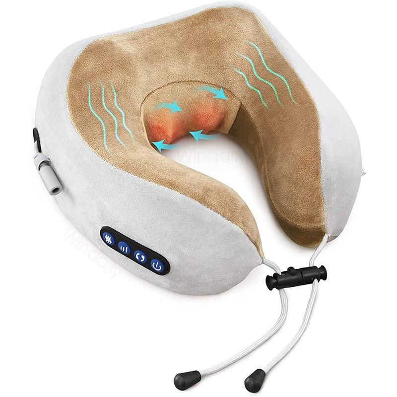 3d kneading shiatsu neck massager pillow with heat & vibration
