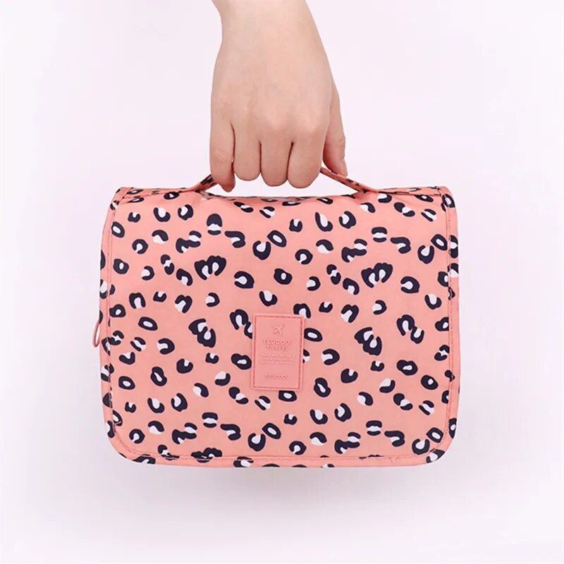 waterproof travel cosmetic bag with hook: multifunctional beauty organizer for women