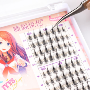 manga inspired fluffy natural long cluster lashes synthetic heat bonded extensions