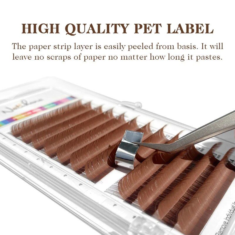 colorful mink effect lash extensions: caramel, brown, teal, mocha shades