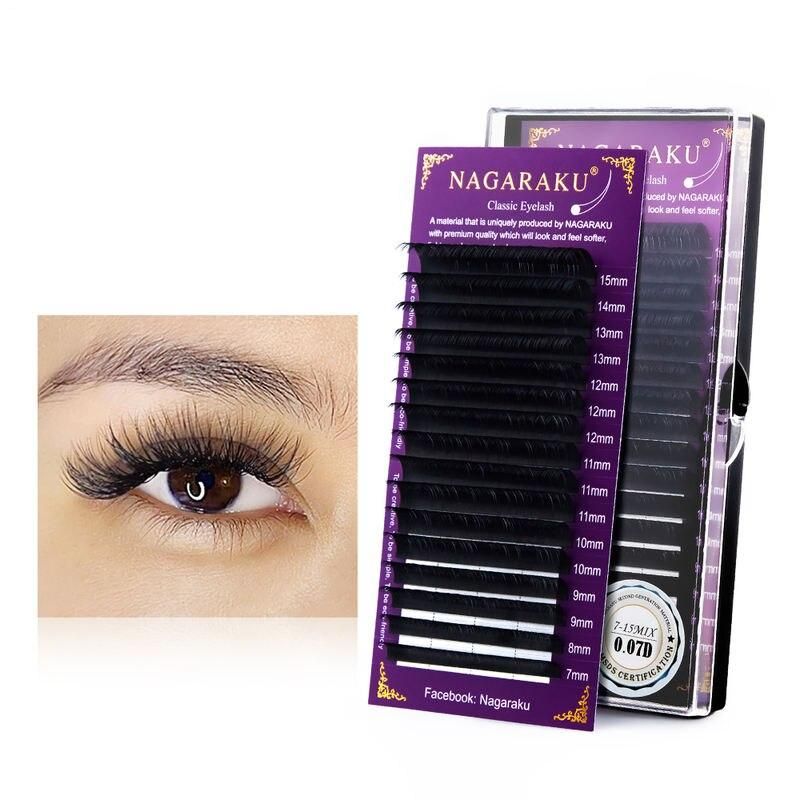 classic individual eyelash extensions | matte black, soft, natural long | handmade