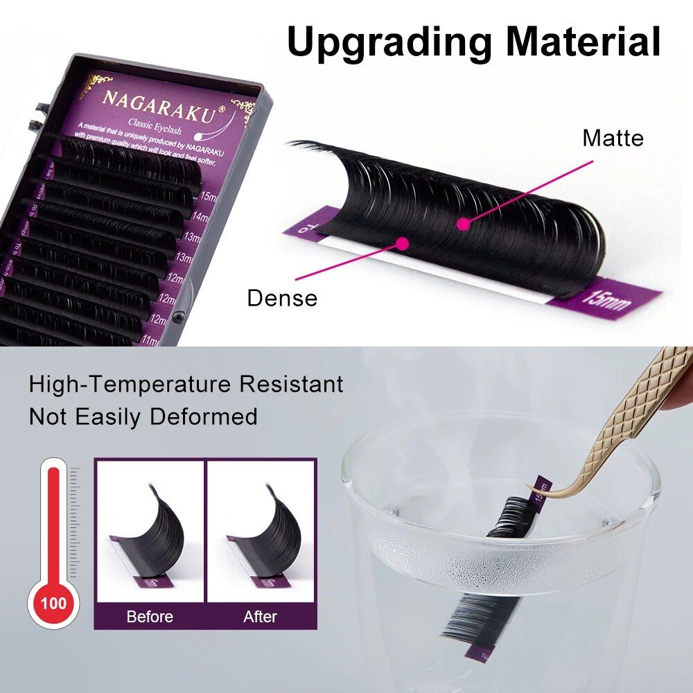 classic individual eyelash extensions | matte black, soft, natural long | handmade