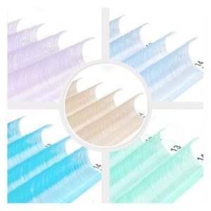 cream colored lash extensions faux mink, colorful, 8 14mm mix, for bold eye makeup
